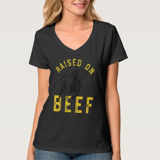Verhoogd rundvlees t-shirt (Voorkant)