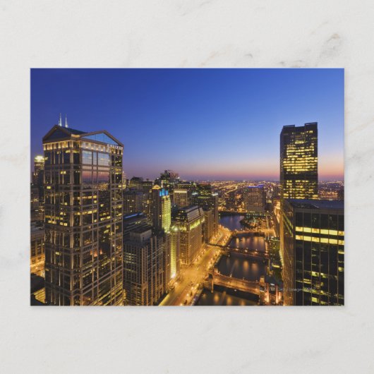 Verhoogd uitzicht, Chicago River Briefkaart (Voorkant)