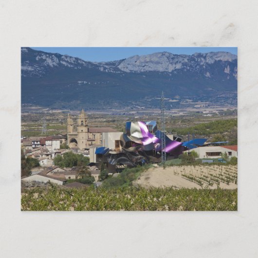 Verhoogd uitzicht en Hotel Marques de Riscal Briefkaart (Voorkant)