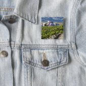 Verhoogd uitzicht en Hotel Marques de Riscal Vierkante Button 5,1 Cm (In situ)