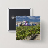 Verhoogd uitzicht en Hotel Marques de Riscal Vierkante Button 5,1 Cm (Voorkant /achterkant)