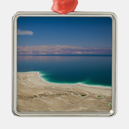 Verhoogd uitzicht op de Dode Zee Metalen Ornament (Voorkant)