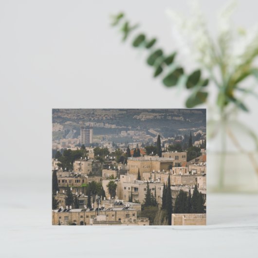 Verhoogd uitzicht van de stad Jerusalem YMCA-toren Briefkaart (Staand voorkant)