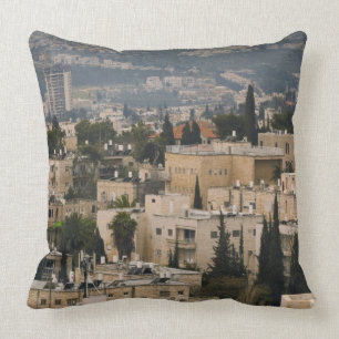 Verhoogd uitzicht van de stad Jerusalem YMCA-toren Kussen