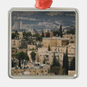Verhoogd uitzicht van de stad Jerusalem YMCA-toren Metalen Ornament (Voorkant)
