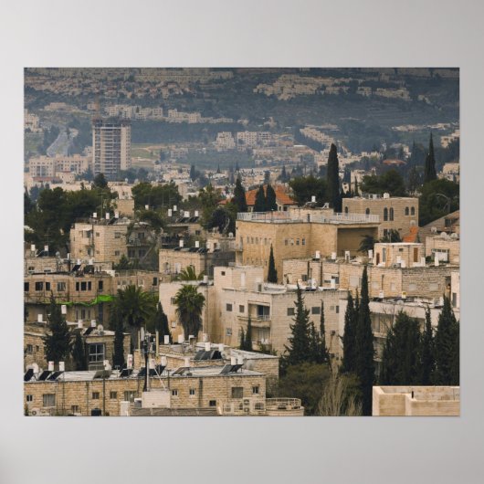 Verhoogd uitzicht van de stad Jerusalem YMCA-toren Poster (Voorkant)