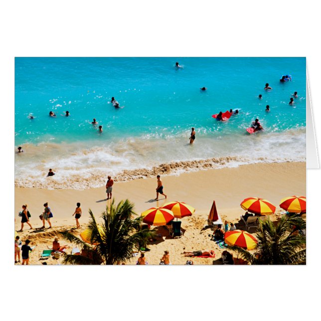 Verhoogd Uitzicht van de Waikiki-strand, Honolulu (Voorkant Horizontaal)