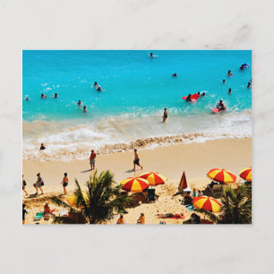 Verhoogd Uitzicht van de Waikiki-strand, Honolulu Briefkaart