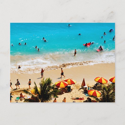 Verhoogd Uitzicht van de Waikiki-strand, Honolulu Briefkaart (Voorkant)