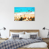 Verhoogd Uitzicht van de Waikiki-strand, Honolulu Canvas Afdruk (Insitu (Slaapkamer))