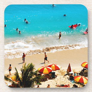 Verhoogd Uitzicht van de Waikiki-strand, Honolulu Onderzetter