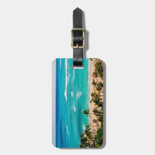 verhoogd Uitzicht van de waikikikikikikikikikikiki Bagagelabel (Voorkant verticaal)