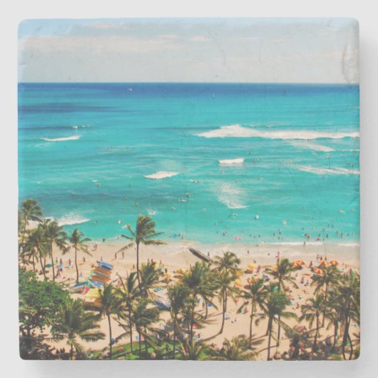 verhoogd Uitzicht van de waikikikikikikikikikikiki Stenen Onderzetter (Voorkant)