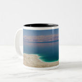 Verhoogd uitzicht van het dode Zee Tweekleurige Koffiemok (Voorkant links)