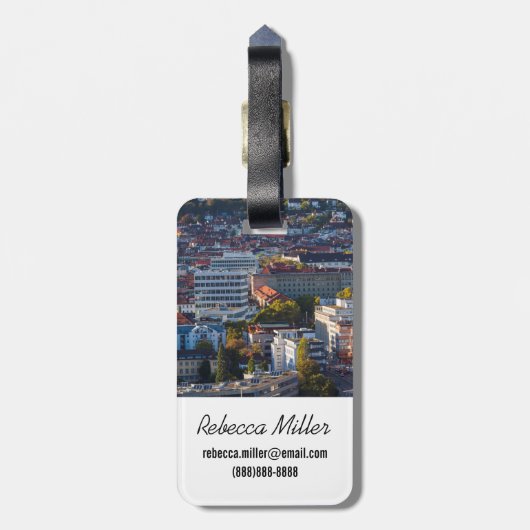 Verhoogd Uitzicht van Stuttgart Bagagelabel (Achterkant verticaal)
