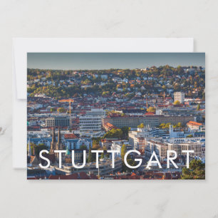 Verhoogd Uitzicht van Stuttgart Bedankkaart