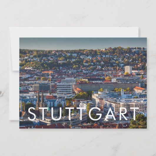 Verhoogd Uitzicht van Stuttgart Bedankkaart (Voorkant)