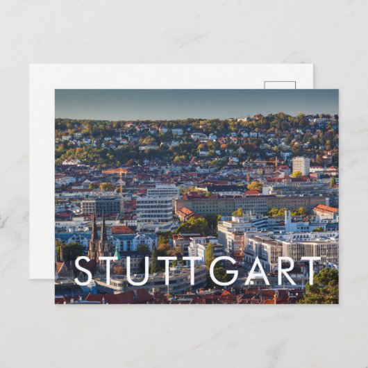 Verhoogd Uitzicht van Stuttgart Briefkaart (Voorkant / Achterkant)