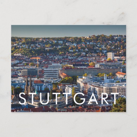 Verhoogd Uitzicht van Stuttgart Briefkaart (Voorkant)