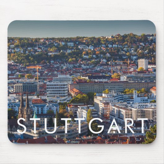 Verhoogd Uitzicht van Stuttgart Muismat (Voorkant)