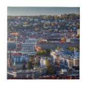 Verhoogd Uitzicht van Stuttgart Tegeltje (Voorkant)