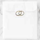 Verhoogd uitzicht van trouwringen vierkante sticker (Tas)