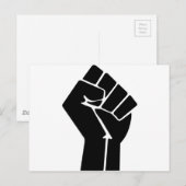 Verhoogd vuist/zwart energiesymbool briefkaart (Voorkant / Achterkant)