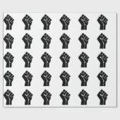 Verhoogd vuist/zwart energiesymbool cadeaupapier (Vlak)