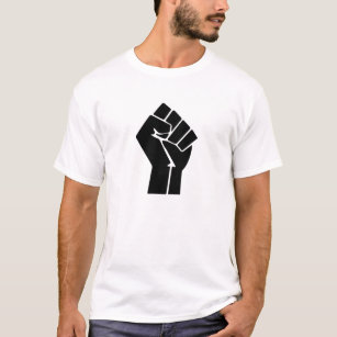Verhoogd vuist/zwart energiesymbool t-shirt