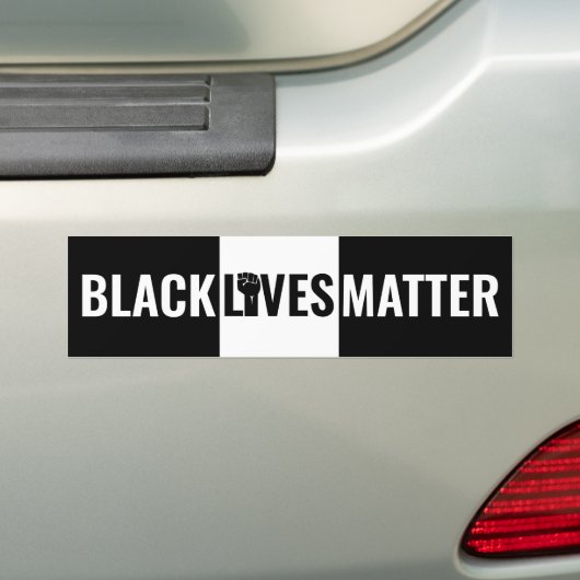Verhoogd vuist zwart-wit en zwart-witmateriaal bumpersticker (Op auto)