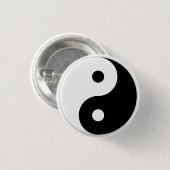 Verhoogd Yin/Yang-symbool Ronde Button 3,2 Cm (Voorkant /achterkant)