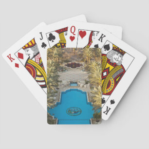 Verhoogd zicht Herods Palace Hotel zwembad Pokerkaarten