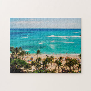 Verhoogd zicht op Waikiki Beach Scene, Honolulu 2 Legpuzzel