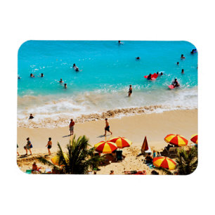 Verhoogd zicht op Waikiki Beach Scene, Honolulu Magneet