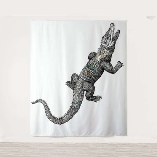 Verhoogde Alligator Tapijt Wandkleed (Voorkant)