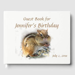 Verhoogde Chipmunk Animal Birthday Party Guest Boo Gastenboek