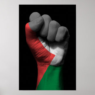 Verhoogde 'Clenched Fist' met Palestijnse vlag Poster