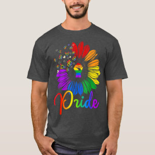 Verhoogde eerste zonnebloem Pride LGBT Gay Lesbian T-shirt