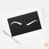 Verhoogde eyebrow (wit) rechthoekige sticker (Envelop)