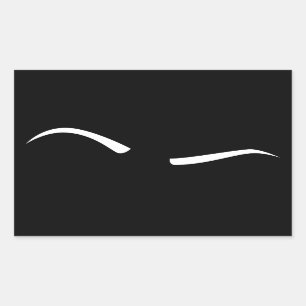 Verhoogde eyebrow (wit) rechthoekige sticker