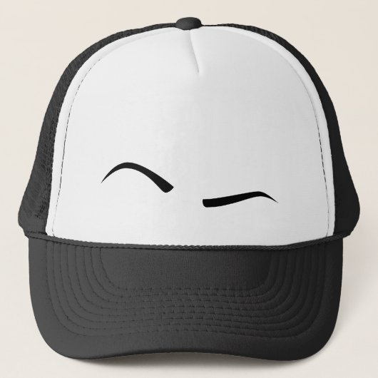 Verhoogde eyebrow (zwart) trucker pet (Voorkant)