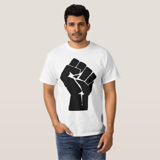 Verhoogde geslepen vuist t-shirt (Voorkant volledig)