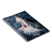 Verhoogde haaienmond open notitieboek (Rechterzijde)