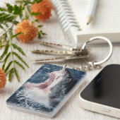 Verhoogde haaienmond open sleutelhanger (Voorkant Rechts)