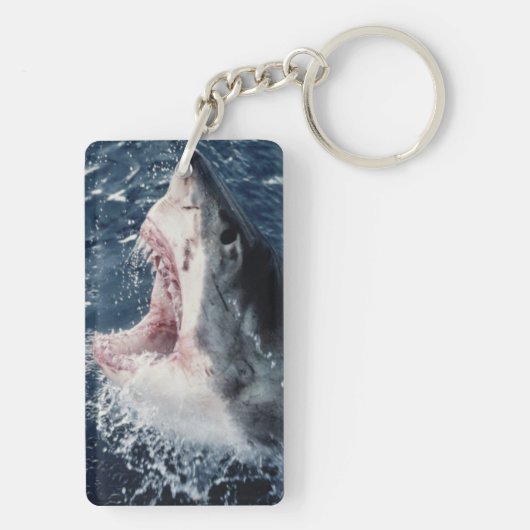 Verhoogde haaienmond open sleutelhanger (achterkant)