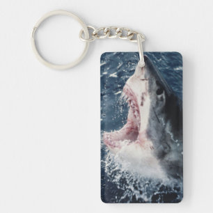 Verhoogde haaienmond open sleutelhanger