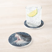 Verhoogde haaienmond open zandsteen onderzetter (Zijkant)