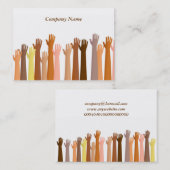 Verhoogde handen, bedrijfsnaam visitekaartje (Voorkant / Achterkant)