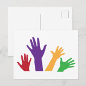 Verhoogde handen briefkaart (Voorkant / Achterkant)