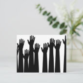 Verhoogde handen briefkaart (Staand voorkant)